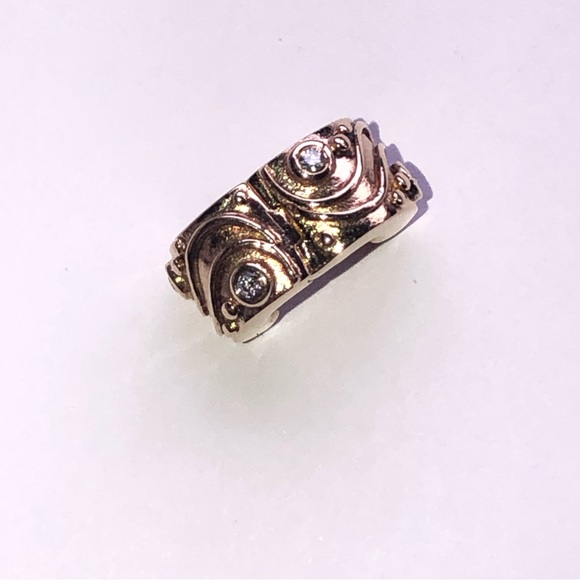 Pandora Solid 14k Gold Diamond Babbling Brook Clip Charm G585 Ale - Picture 7 of 13